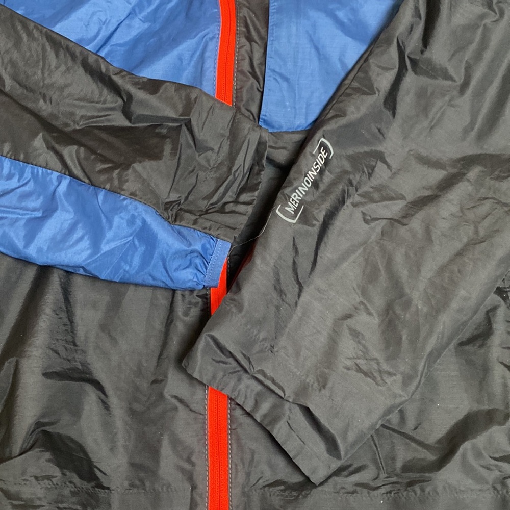 Ortovox Jacket Windbreaker Merino Wool Womens Medium Black Blue Neon Orange - Picture 6 of 15